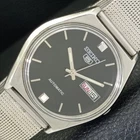 VINTAGE SEIKO 5 AUTOMATIC 6309A JAPAN MENS BLACK COLOR DIAL WATCH a701651-1