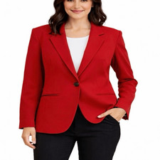 Vintage Harve Benard 100 wool red single button blazer M