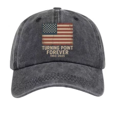 Turning Point Forever 1993-2025 American Flag Baseball Cap Vintage Dad Hat
