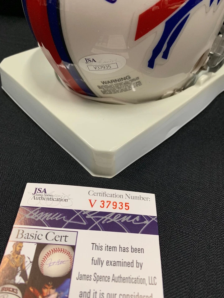 MINI CASCO FIRMADO/AUTOGRAFIADO MARQUESA GOODWIN BUFFALO BILLS CERTIFICADO DE AUTENTICIDAD JSA V37935  Foto 2 de 2