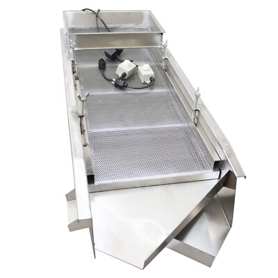 Linear Vibrating Screen Straight Vibrating Sieve 4mm&1mm Screen w/2 Motor 110V