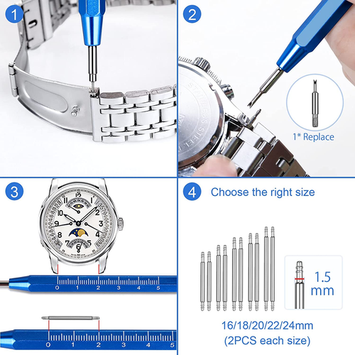 JOREST Uhrenarmband Werkzeug Set, Uhrmacherwerkzeug Set, Uhrenwerkzeug Zum Einst - Bild 5 von 12