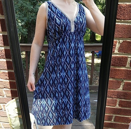 Lucky Brand Sleeveless Blue Cotton Boho 