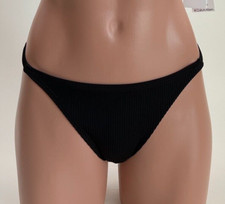 Calvin Klein Swimwear Women UPF50 Ribbed Bikini Bottom Black S NWT