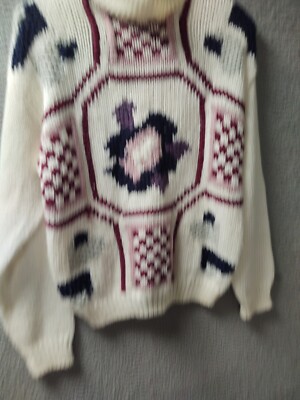 Jamie Scott Knitted by Hand Vintage Sweater Women Small Multicolor