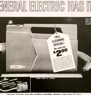 #ad #ad 1965 General Electric Portable Vacuum Cleaner Advertisement Gadgets Tools HM2G $13.50