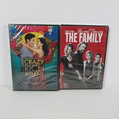 The Family (DVD, 2013) And  Crazy Rich Asians (DVD, 2019) Lot of 2 Brand New