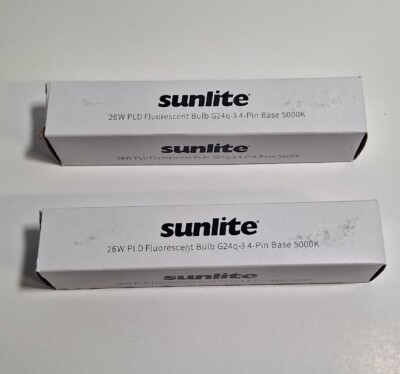 2x Sunlite PLD26/E/SP50K 26W Compact Fluorescent Plug-In 4-Pin 5000k