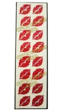 HAMBLY STUDIOS STICKERS PRISMATIC GLITTER RED LIPS KISSES VINTAGE RARE 1980's