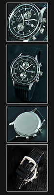 Osco Herrenuhr Chronograph Edelstahl sportlich Silikonband 3 BAR 5004