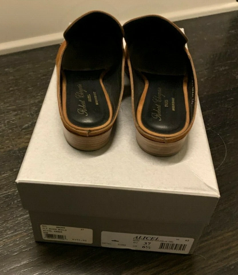 ROBERT CLERGERIE PARIS TALLA 37 'Alicel' Slide Mocasín Toboganes Mules Zapatos Planos $495 Foto 3 de 4