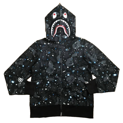a bathing ape full zip hoodie Space camo shark BAPE STA galaxy