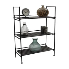 3 Tier Freestanding Storage Shelf Unit Organizer Rack Espresso Space Saving Home