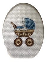 COMPLETED FINISHED CROSS STITCH CARD ''ITS A BOY"