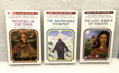 Choose Your Own Adventure Book 1, 4, 5 Abominable Snowman, Nabooti, Maya 3 Books