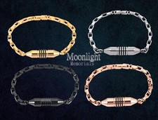 New Stainless Steel Cylinder Cremation Memorial Urn Ashes Bracelet