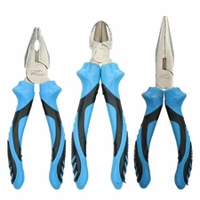 6"/150mm Plier Set Combination Straight Long Nose Diagonal Side Cutter Mixed Set