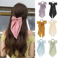 Bow Hair Ties Scrunchies Long Ribbon Scrunchy Bobbles Elastic Hair Band Holder 