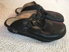 Alegria Don-601 Black Leather Slides Clogs Shoes Size 39 EUR 8-8.5 US Women’s