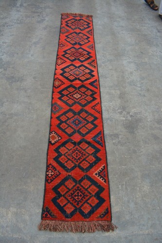 Alfombra Bohemia Corredor/Corredor Hecho a Mano 1'4 x 7'7 Pies, Diseño Floral/Pila Baja. - Imagen 7 de 11