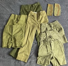 VTG 70s Boy Scouts Of America Lot 10 Items Shorts Pants Hats Mostly YOUTH Kids