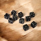 Handmade Set of 10 Rare Unique Natural Black Bull Horn 16 mm D6 Dices Board Game