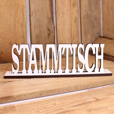 STAMMTISCH Aufsteller Holz Schriftzug zum Hinstellen Tischaufsteller 18 x 6 cm ❤