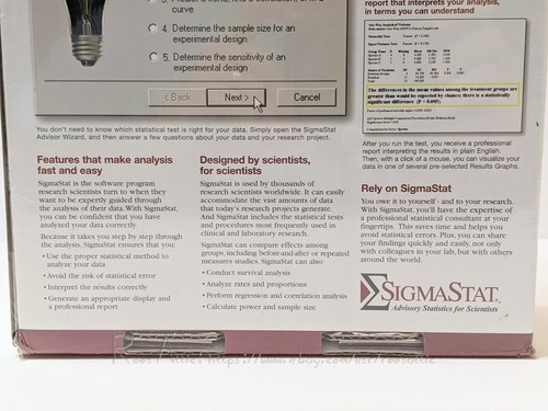 SYSTAT SigmaStat 3.5 Advisory Statistics for Scientist: Windows XP 2000 NT (NEW) - Picture 9 of 9