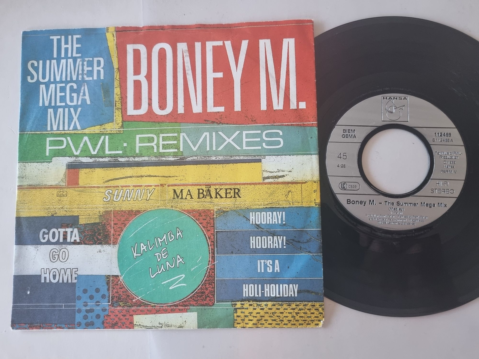 Boney M. - The Summer Mega Mix (PWL Remixes) 7'' Vinyl Germany