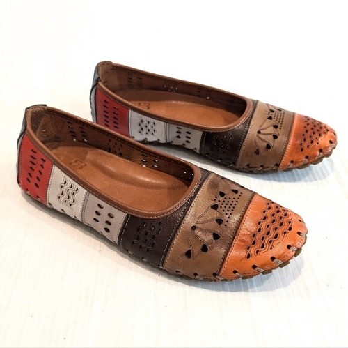 ERIC NURNBERG Boho Colorblock Leder Ballerinas Gr. 39
