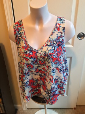 NWT Tyche Large Sleeveless  ''snap,crackle,pop'' Floral Top