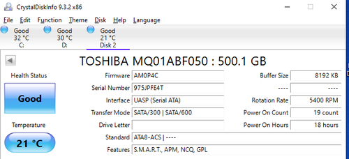 Toshiba 500GB Internal 5400 RPM SATA 2.5" Laptop HDD Hard Drive - Picture 15 of 15