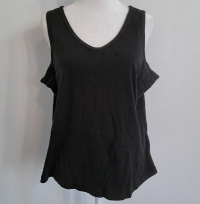 0785 - BASIC EDITIONS XL Black Sleeveless Tank Top - Flawed