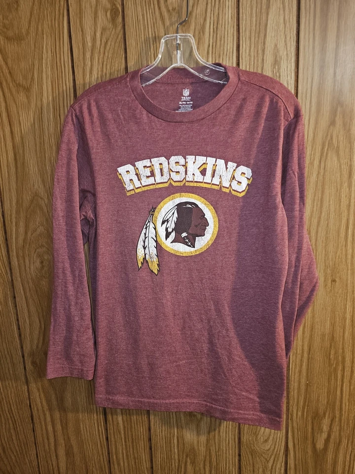 Washington Redskins Team Apparel Youth Xl 勃艮第图案标志长袖 — 第 3/4 张图片