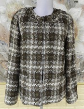 NWT CHICO'S GORGEOUS BROWNS  GOLD METALLIC MARIETTE JACKET SZ 1 8-10 US SIZE 