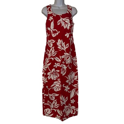 Vtg Hilo Hattie Hawaii Muumuu Beach Dress Womens Red Mumu