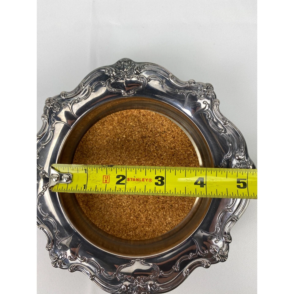 Inserto de corcho Gorham plateado con diseño floral ornamentado Foto 4 de 4