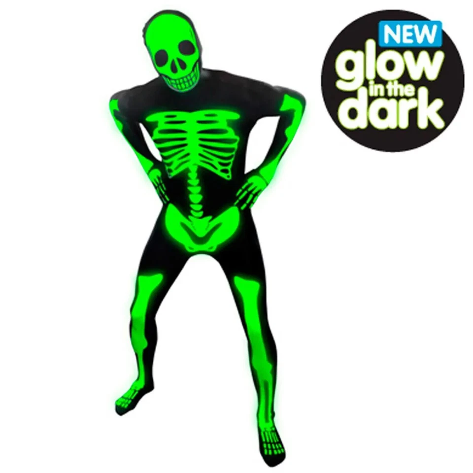 Adult Glow In the Dark Skeleton Morphsuit Mens Womens Halloween Costume Bodysuit - Image 2 of 4