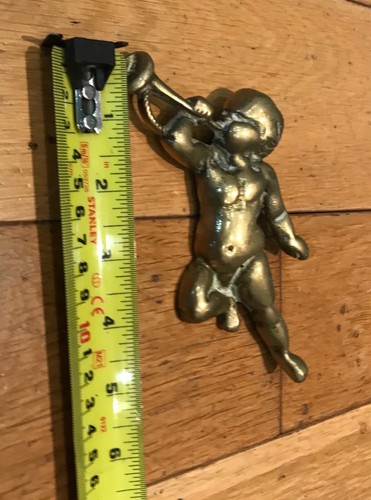VINTAGE ANTIQUE BRASS CHERUBS WALL MOUNTED - (I1)