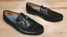 Peter Millar Shoes Mens Sz 8.5 Black Leather Horsebit Slip On Driving Loafers