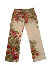 Roberto Cavalli 🌸Amazing Sexy Rare🌸Stretch Jeans Size M Leo Floral Print EUC