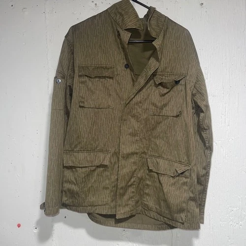East German NVA Mens g 52 Brown Strichtarn Rain Camo Military Field Jacket image 2