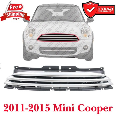 #ad #ad Plastic New Grille For 2011 2015 Mini Cooper Black W Chrome Trim 51117317264 $82.99