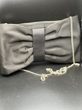 VINTAGE 2000S Bow clutch purse H M brand black with gold chain