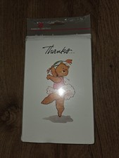 American Greetings Thank You cards 8 Bear Ballerina Made in USA