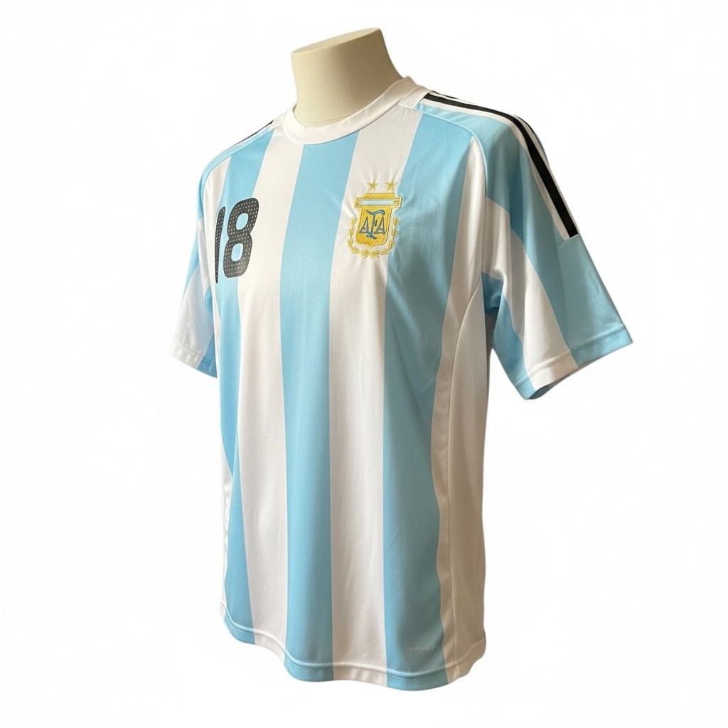 Argentina AFA Footbol Shirt Men's Messi (#18) Soccer Size M (Medium)