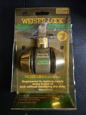 NOS Weiser Lock 9370 Double Cylinder Deadbolt Polished Brass Architectural Grade