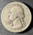 1945-P Silver Washington Quarter (Circulated) - (#3057) Very Fine Condition