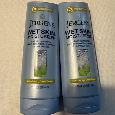 2 jergens wet skin moisturizer with calming green tea oil 10oz scuffed exterior