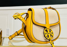 Tory Burch Miller Canvas & Yellow Leather Sho...